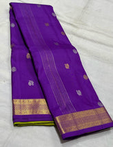 DARK PURPLE & GOLD BORDER ZARI KOTA SAREE